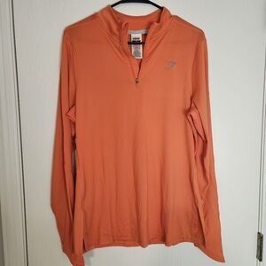 Gymshark Orange 1/4 zip Speed Up Pullover Top